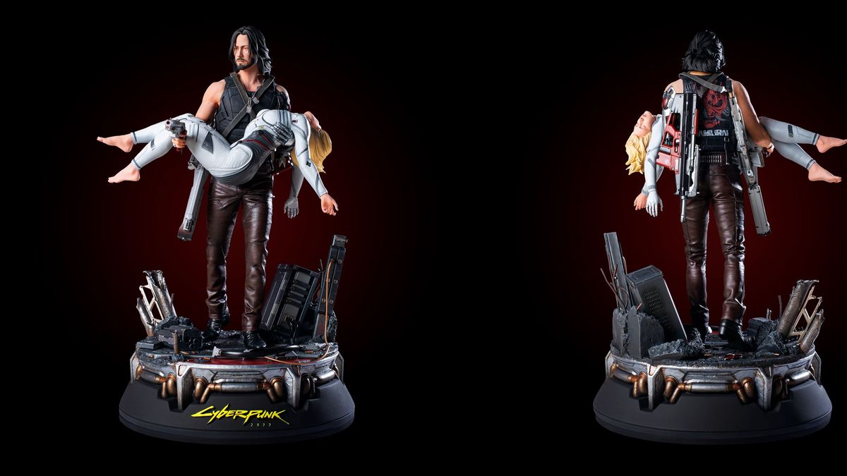 Cyberpunk 2077. Figurka, której bohaterem jest Johnny Silverhand 