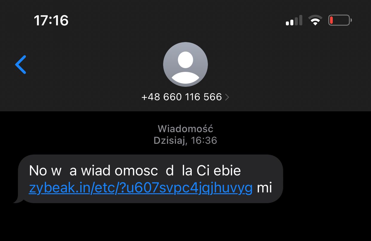 Fałszywy SMS o wiadomości głosowej