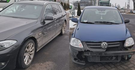 Kolizja na ruchliwym skrzyżowaniu. Sprawca ukarany mandatem