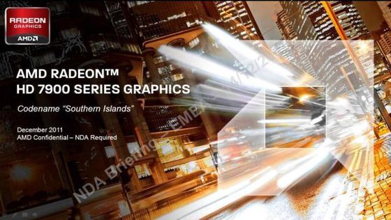 slajd z prezentacji kart graficznych AMD Radeon HD 7900 należących do rodziny Southern Islands