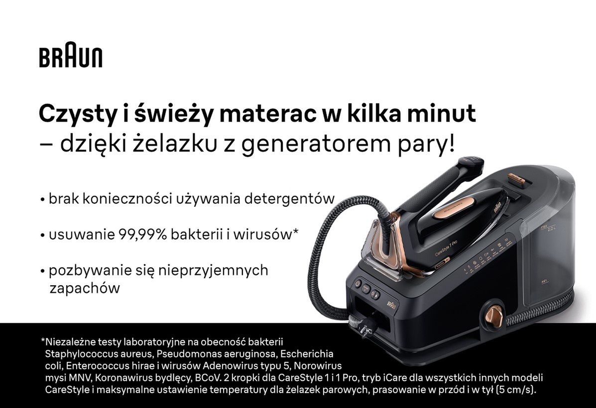 Jak odświeżyć materac? Żelazko z generatorem pary