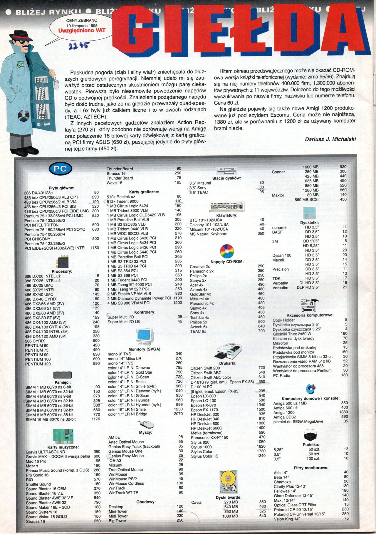 Nostalgiczna podróż po cenach komponentów komputerowych.