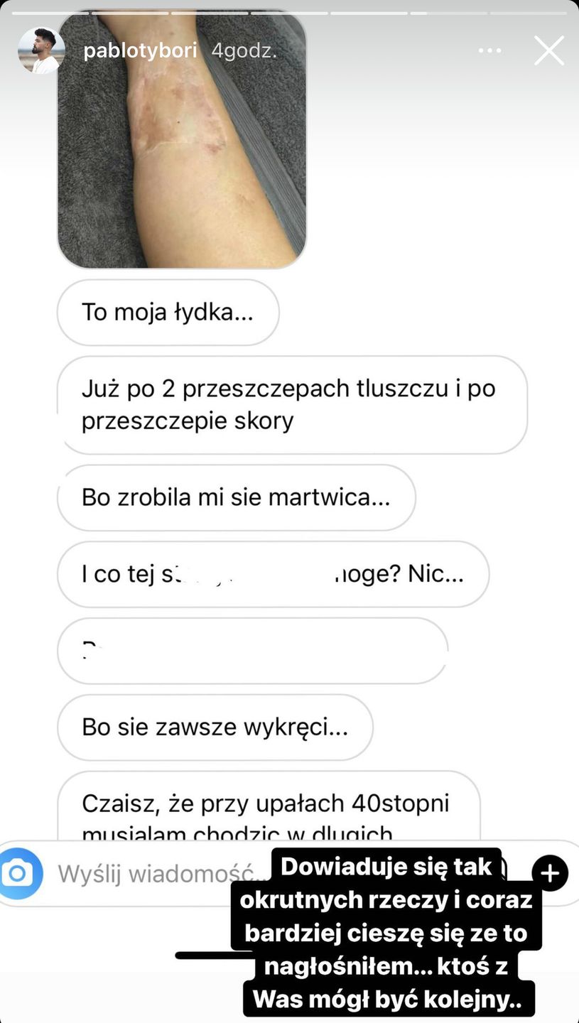 Fragment wiadomości od obserwatorki Pawła Tyburskiego