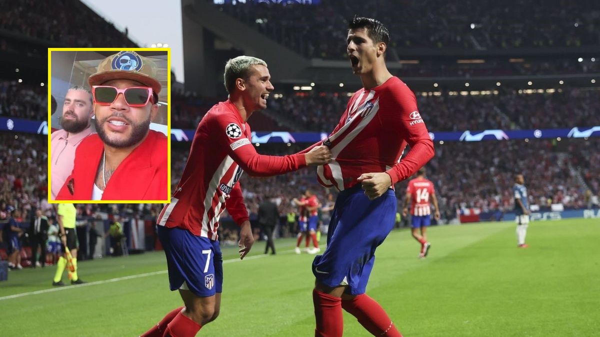 Alvaro Morata i Antoine Griezmann/ na małym foto: Memphis Depay