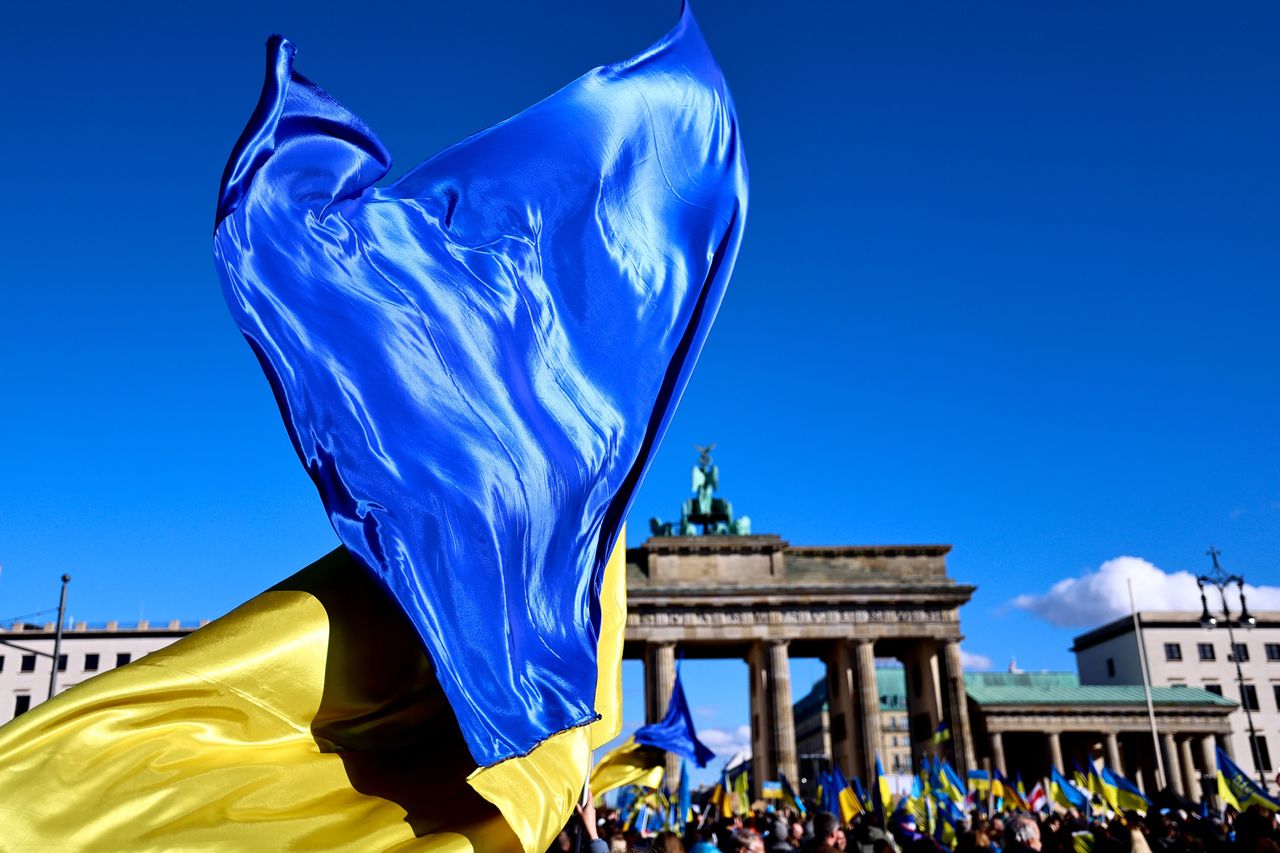 Demonstration of support for Ukraine in Berlin, February 24, 2024.