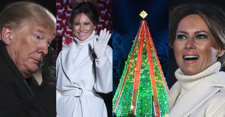 Wzruszony Donald Trump i podekscytowana Melania zapalają choinkę przed Białym Domem (ZDJĘCIA)