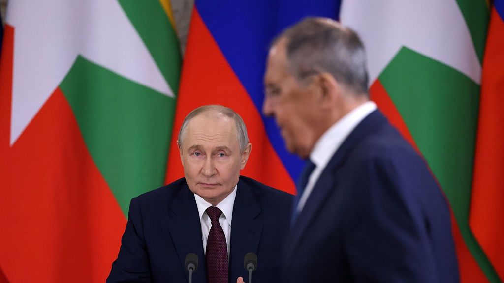 President Putin Meets With Myanmar President Min Aung Hlaing
MOSCOW, RUSSIA - AUGUST 18: Russian President Vladimir Putin (L) looks at Foreign Minister Sergey Lavrov (R) during a Russian-Myanmar meeting at Kremlin on August 18, 2026 in Moscow, Russia. Fresh off a five-year military deal, Min Aung Hlaing is meeting Vladimir Putin for talks on further economic and security cooperation. (Photo by Contributor/Getty Images)
Contributor