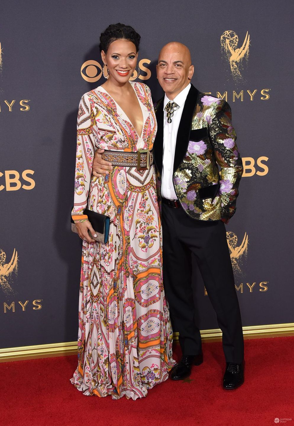 Ricky Minor z żoną - Emmy 2017