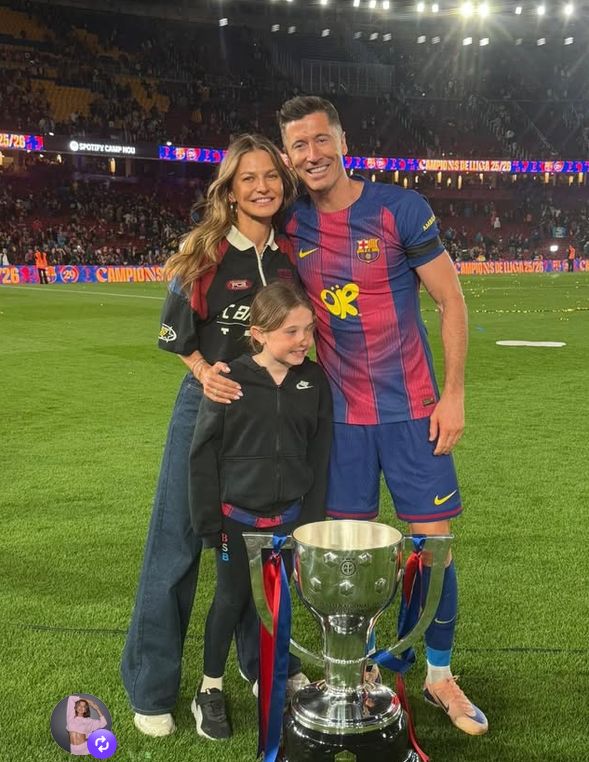 Anna Lewandowska z Robertem i Klarą