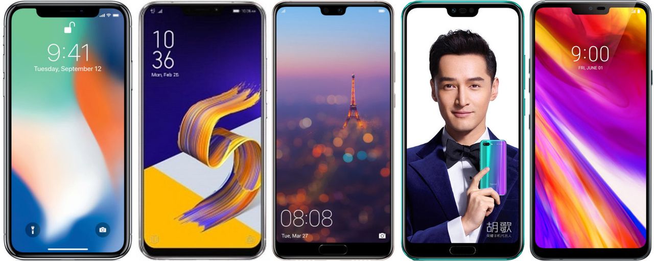 iPhone X, ASUS ZenFone 5, Huawei P20, Honor 10 i LG G7 ThinQ