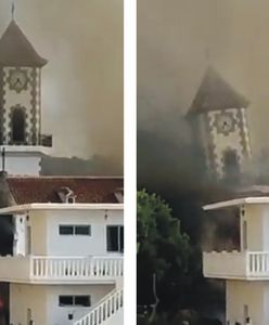 Niesamowite nagrania. Żywioł zniszczył kościół na oczach ludzi