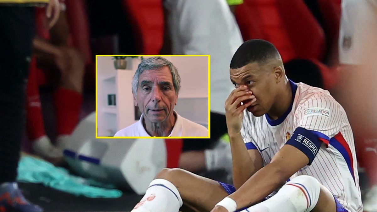 Materiały prasowe / PAP/EPA/CHRISTOPHER NEUNDORF / Na zdjęciu: Kylian Mbappe i doktor Alain Simon (w ramce)