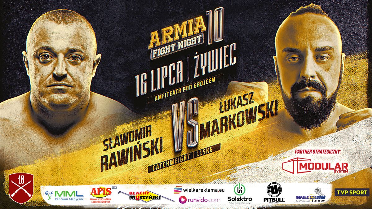 Materiały prasowe / Armia FIght Night / Plakat zapowiadający starcie Rawiński - Markowski na AFN 10