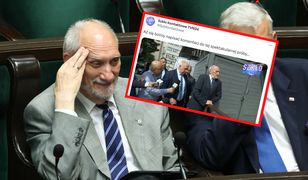 Macierewicz chciał uciec. Został nagrany