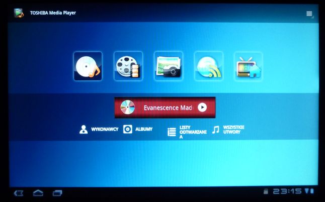 Toshiba Thrive AT100 - Toshiba Media Player