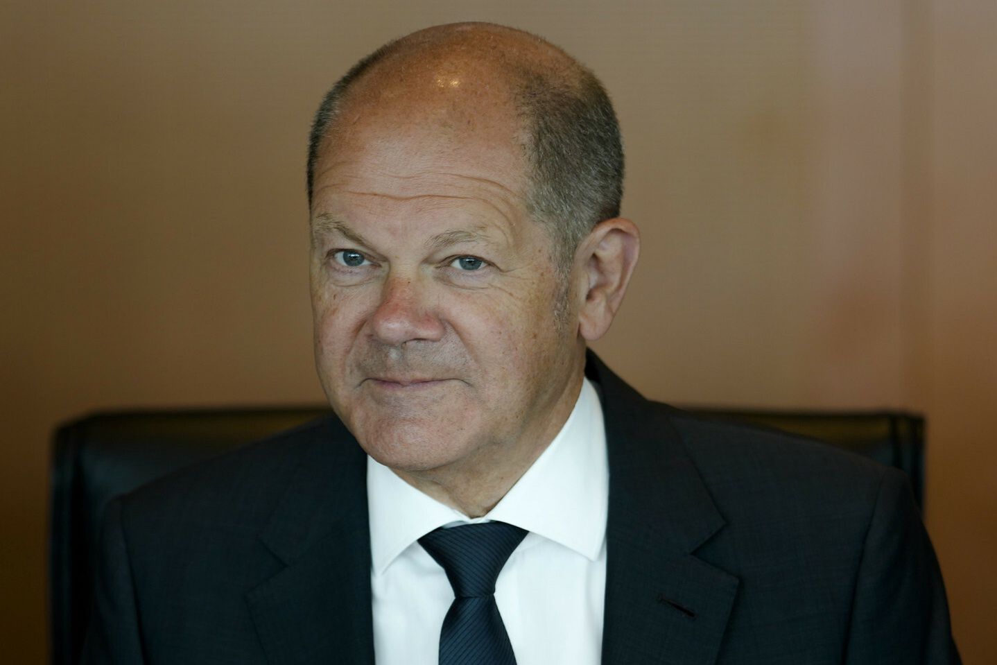 TemporaryGerman Chancellor Olaf Scholz attends the weekly cabinet meeting of the German government at the chancellery in Berlin, Germany, Wednesday, June 8, 2022. (AP Photo/Markus Schreiber)AP