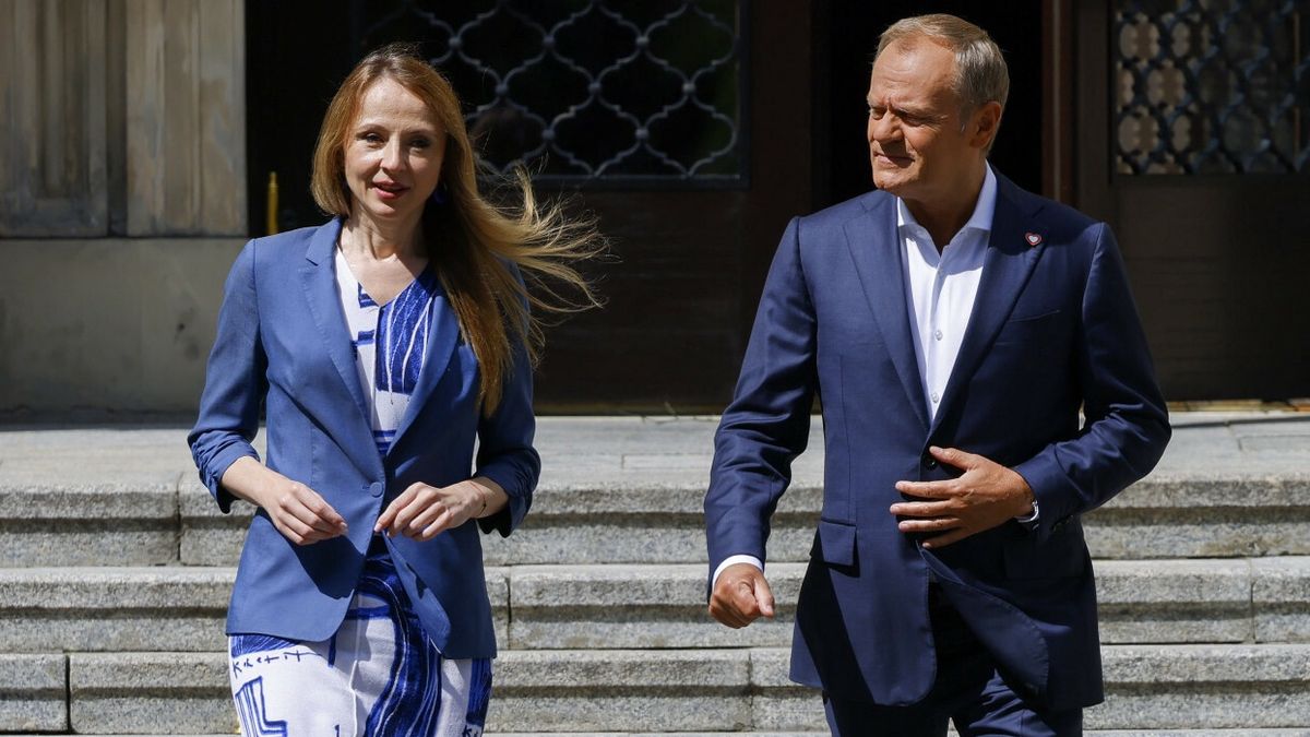 Konferencja premiera i ministry pracy, rodziny i polityki spo?ecznej23.07.2024. Warszawa. Konferencja premiera i ministry pracy, rodziny i polityki spolecznej. Fot. Filip Naumienko/REPORTER n/z: Agnieszka Dziemianowicz-Bak Donald Tusk, Agniszka RucinskaFilip Naumienko/REPORTER