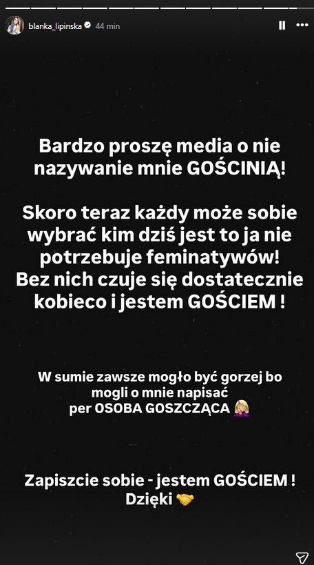 Blanka Lipińska apeluje do mediów