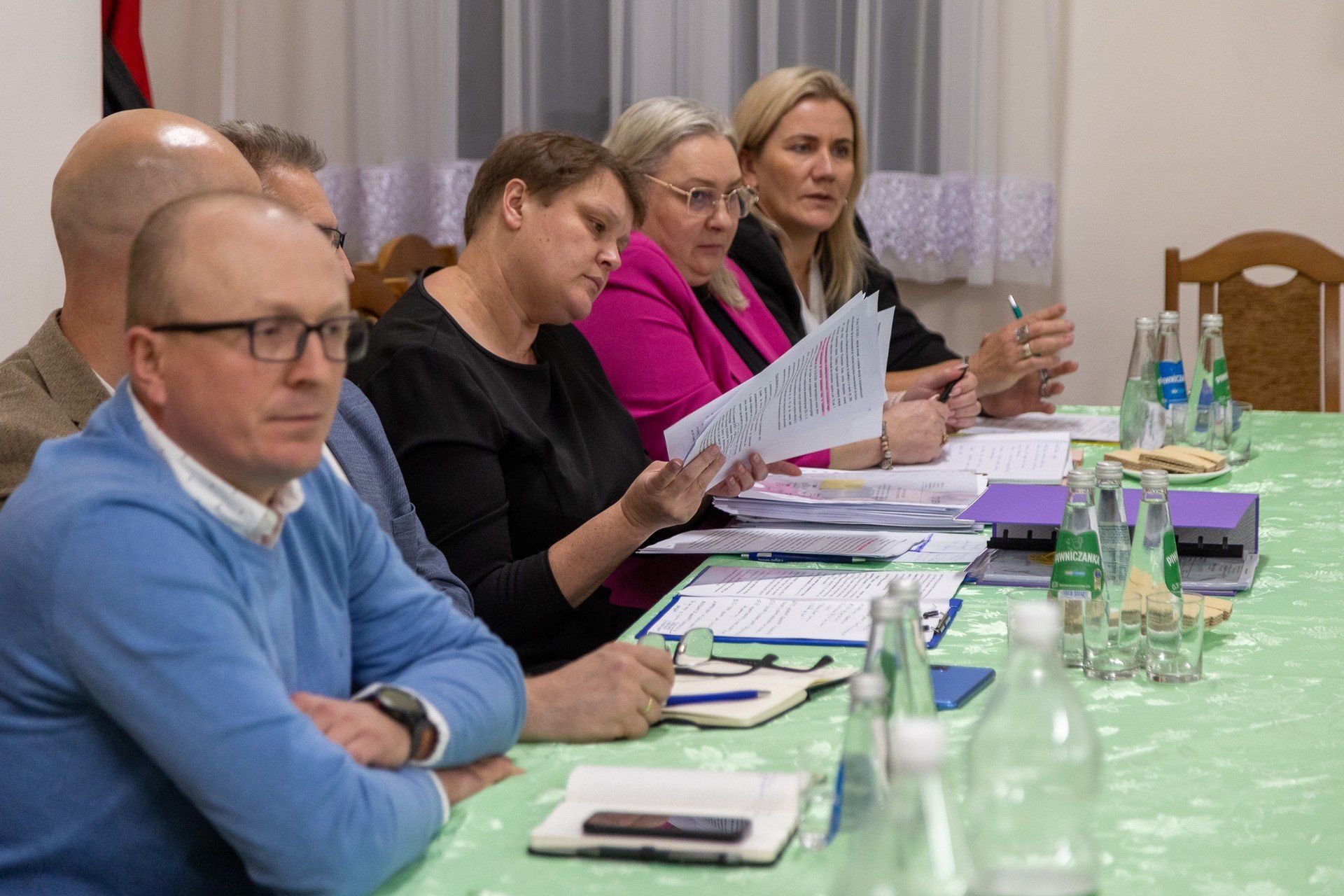 Zebranie w Domu Ludowym w Prucheńsku Dużym w sprawie budowy kurników przemysłowych.