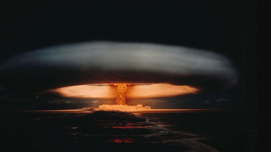 Francuska próba atomowa na atolu Mururoa w Polinezji Francuskiej