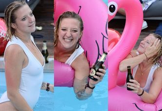 Lara Gessler wije się na flamingu na "domówce" u Kosela. Seksowna? (ZDJĘCIA)