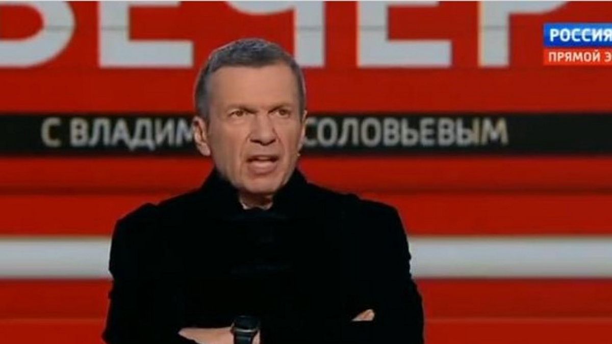 Propagandysta Kremla Władimir Sołowjow wystąpił w rosyjskiej telewizji 