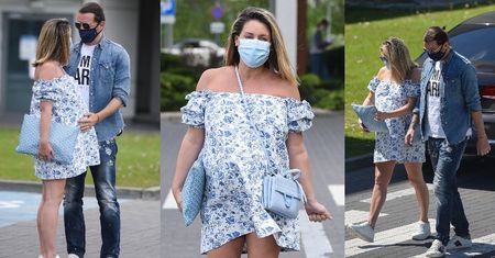 Wiosenna Gosia Rozenek i Radosław Majdan odwiedzają szpital przed porodem (ZDJĘCIA)