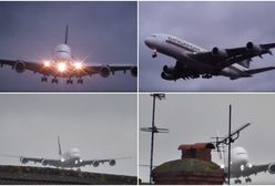 Dramatyczne nagranie potężnego Airbusa lądującego z bocznym wiatrem