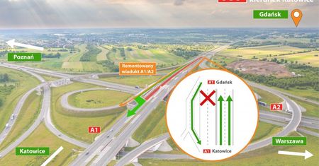 A1. Węzeł Łódź Północ będzie remontowany. Uwaga na spore utrudnienia!