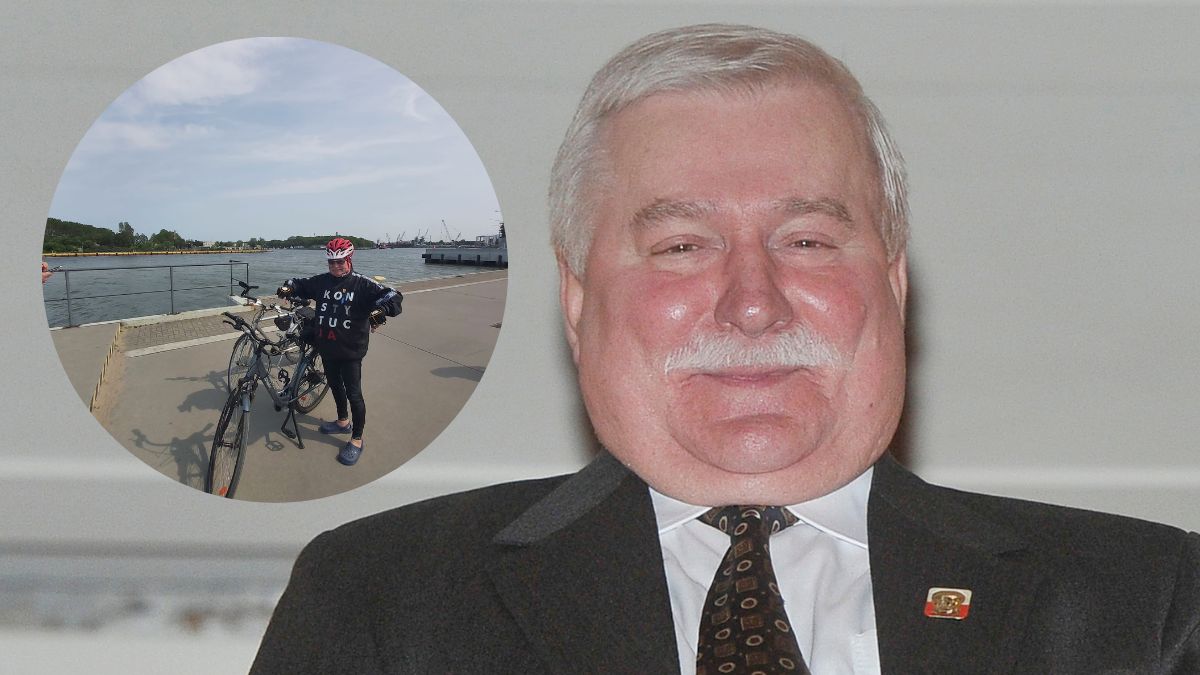 Lech Wałęsa postanowił skorzystać z uroków słonecznej pogody. Wybrał się na wycieczkę rowerową