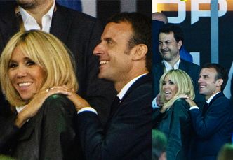 Czułości Macronów na finale rozgrywek rugby (ZDJĘCIA)