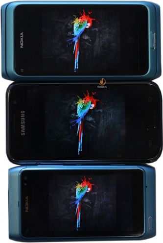 Nokia E7, Samsung Galaxy S i Nokia N8 - porównanie wyświetlaczy