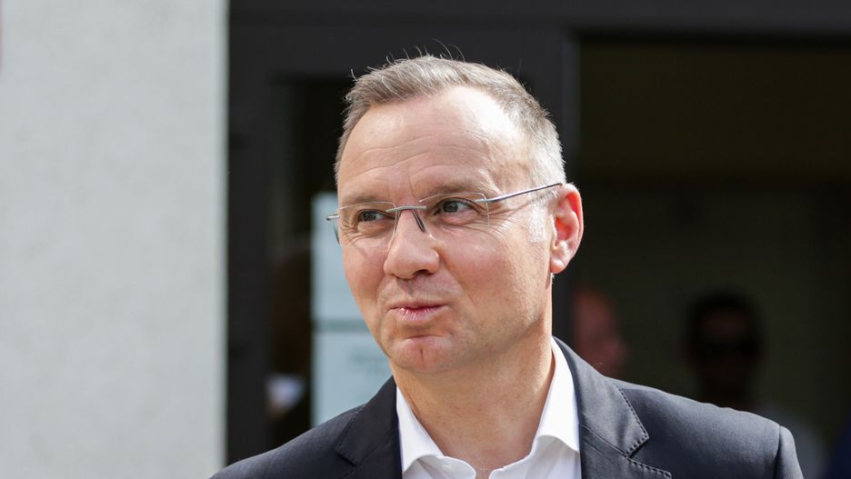 KRAKOW, POLAND - 2024/04/07: President Andrzej Duda of Poland seen at the electoral commission during the Local Government Elections in Poland 2024. (Photo by Grzegorz Wajda/SOPA Images/LightRocket via Getty Images)