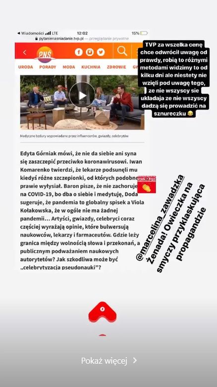 Atak Violi Kołakowskiej na Marcelinę Zawadzką