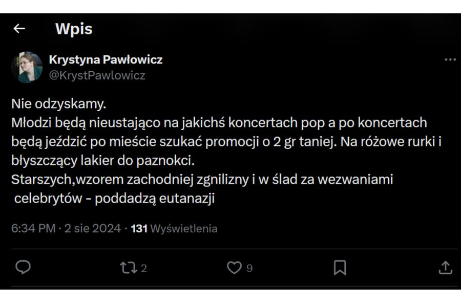 Przerażająca wizja Krystyny Pawłowicz