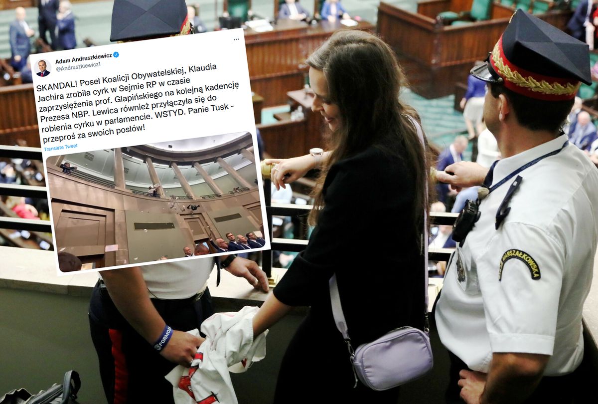 Akcja podczas zaprzysiężenia Adama Glapińskiego na szefa NBP