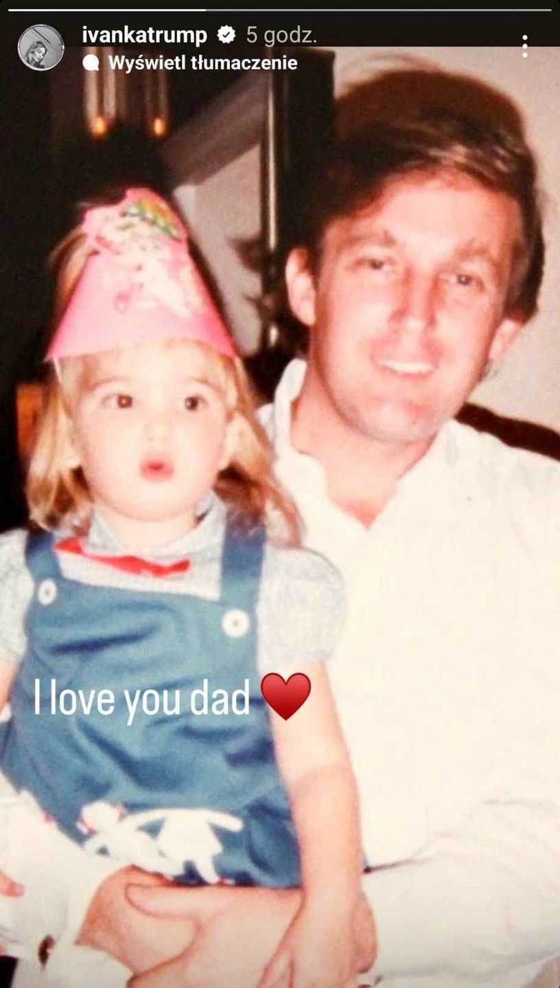 Ivanka Trump opublikowała zdjęcie z ojcem sprzed wielu lat
