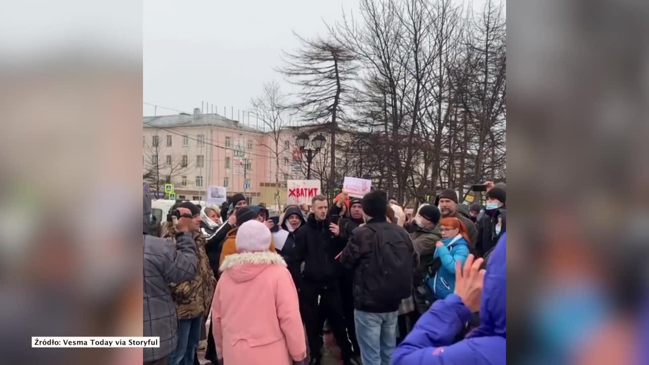 Masowe zatrzymania podczas protestów zwolenników A. Nawalnego w Rosji.