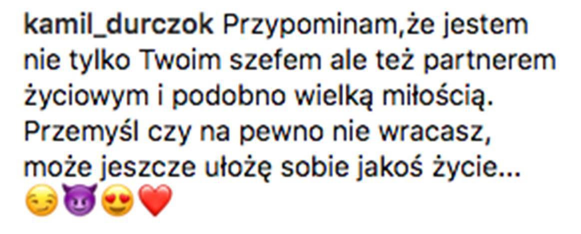 Kamil Durczok dyskutuje z Julią Oleś na Instagramie