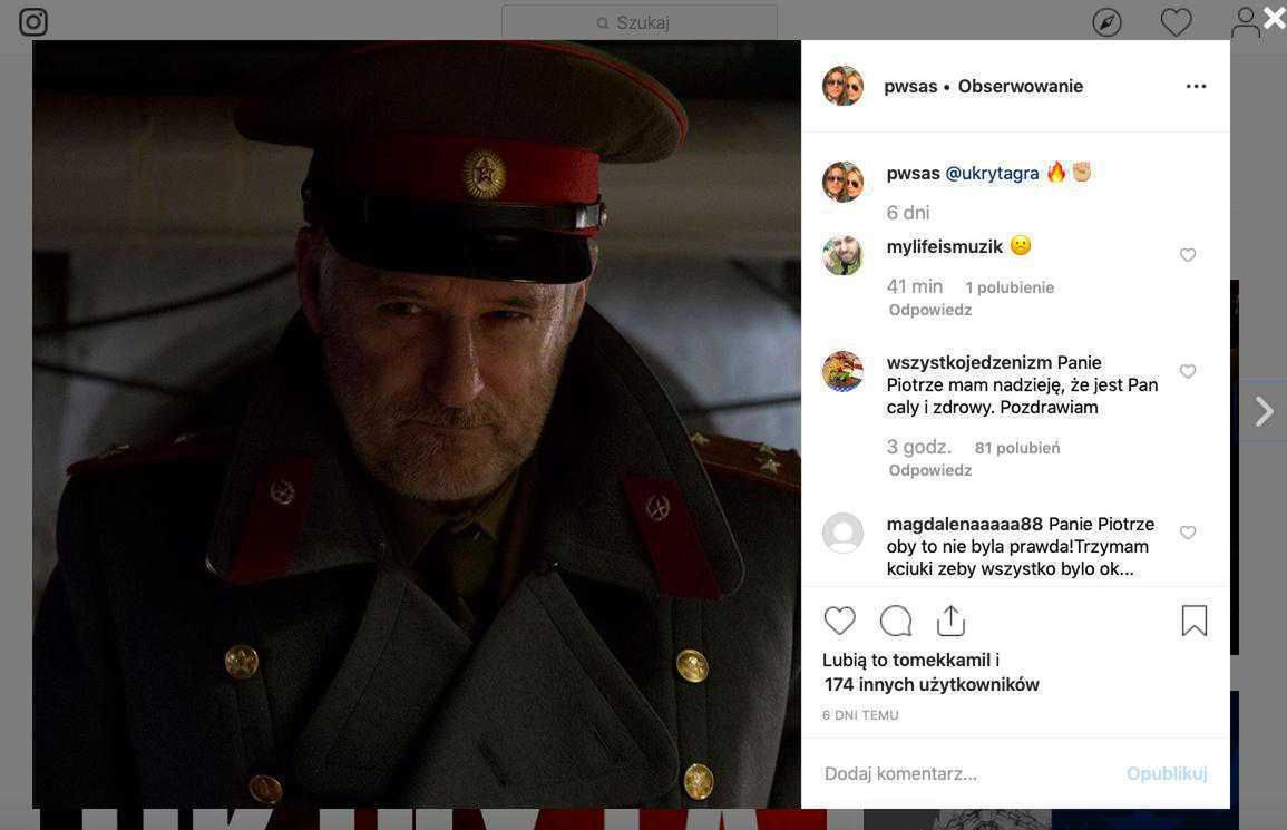 Ostatni post Piotra Woźniaka-Staraka na Instagramie