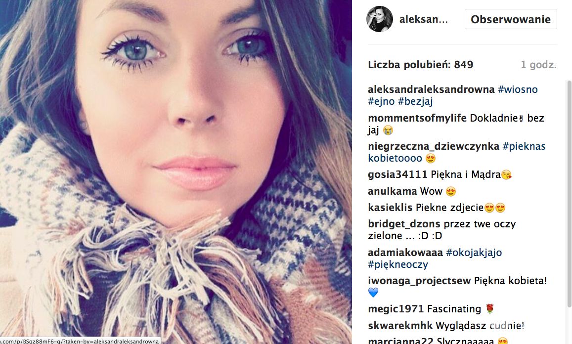 Ola Kwaśniewska narzeka na wiosnę w Polsce
