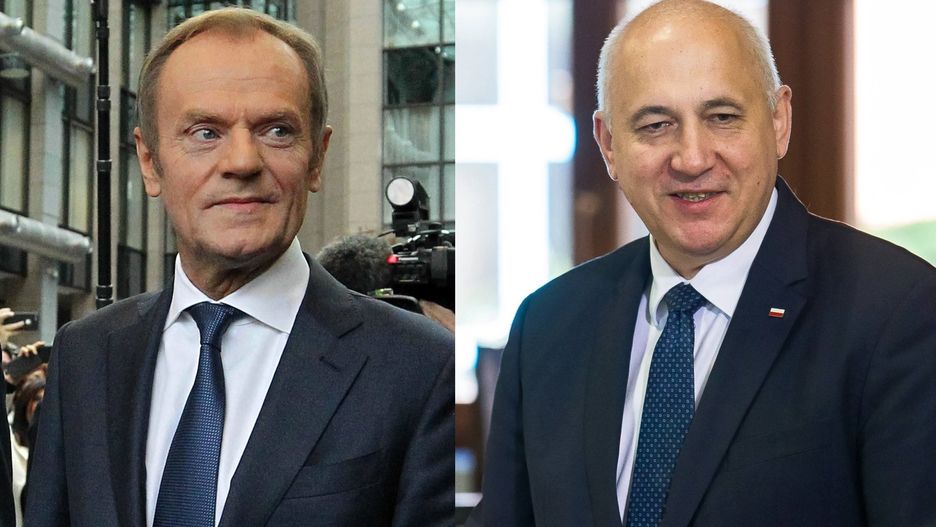 Donald Tusk i Joachim Brudziński.