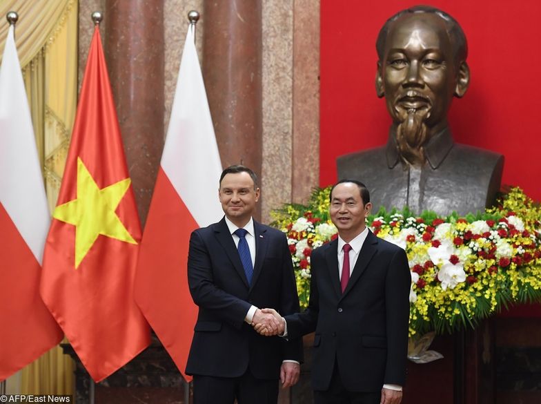 Prezydent Andrzej Duda witany przez prezydenta Wietnamu Tran Dai Quang