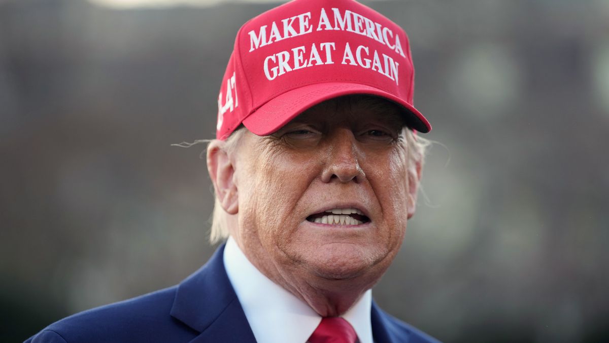 WASHINGTON, DC - FEBRUARY 28: U.S. President Donald Trump speaks as he departs the White House on February 28, 2025 in Washington, DC. Trump spoke on his contentious Oval Office meeting with Ukrainian President Volodymyr Zelensky. (Photo by Andrew Harnik/Getty Images)