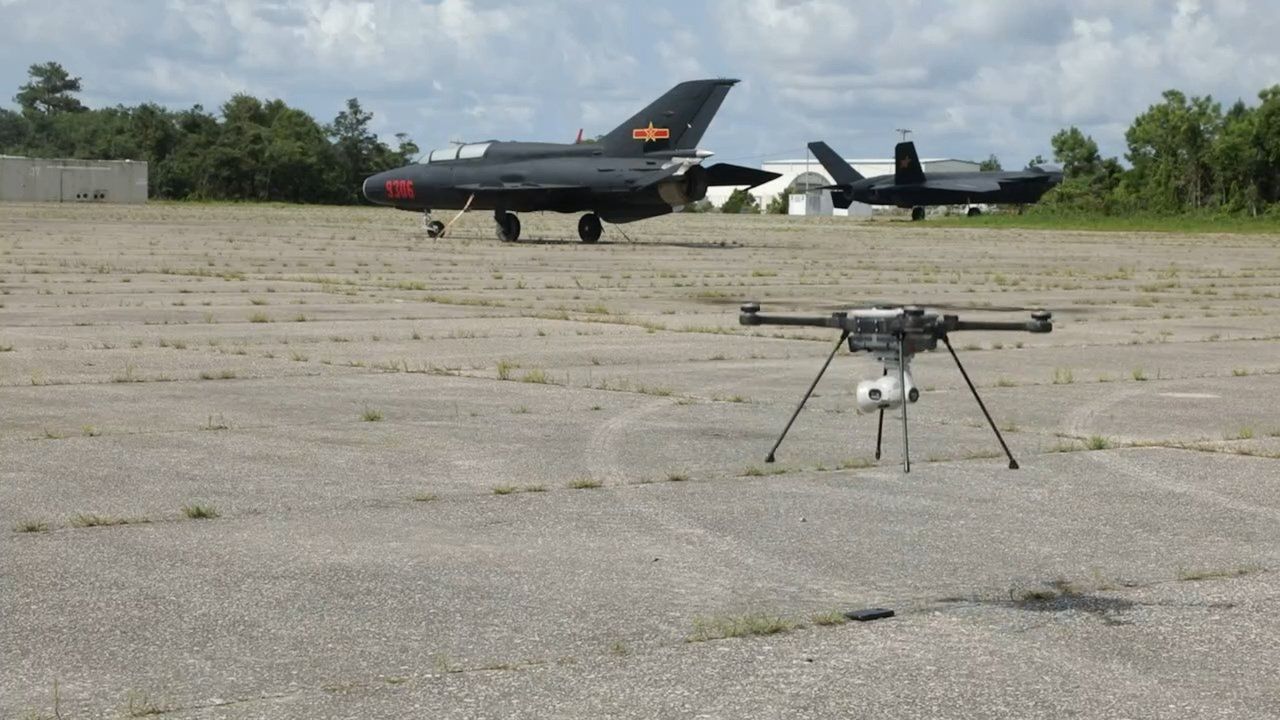 Marines' drone against the backdrop of Chinese aircraft models