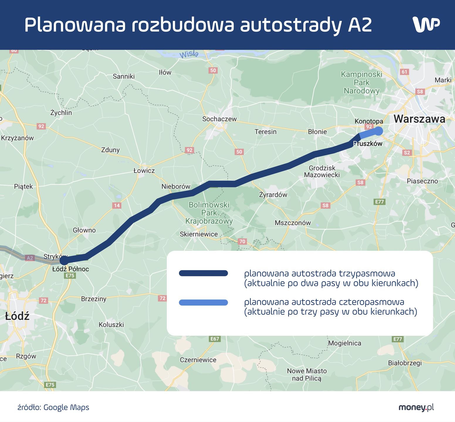 Planowana rozbudowa autostrady A2