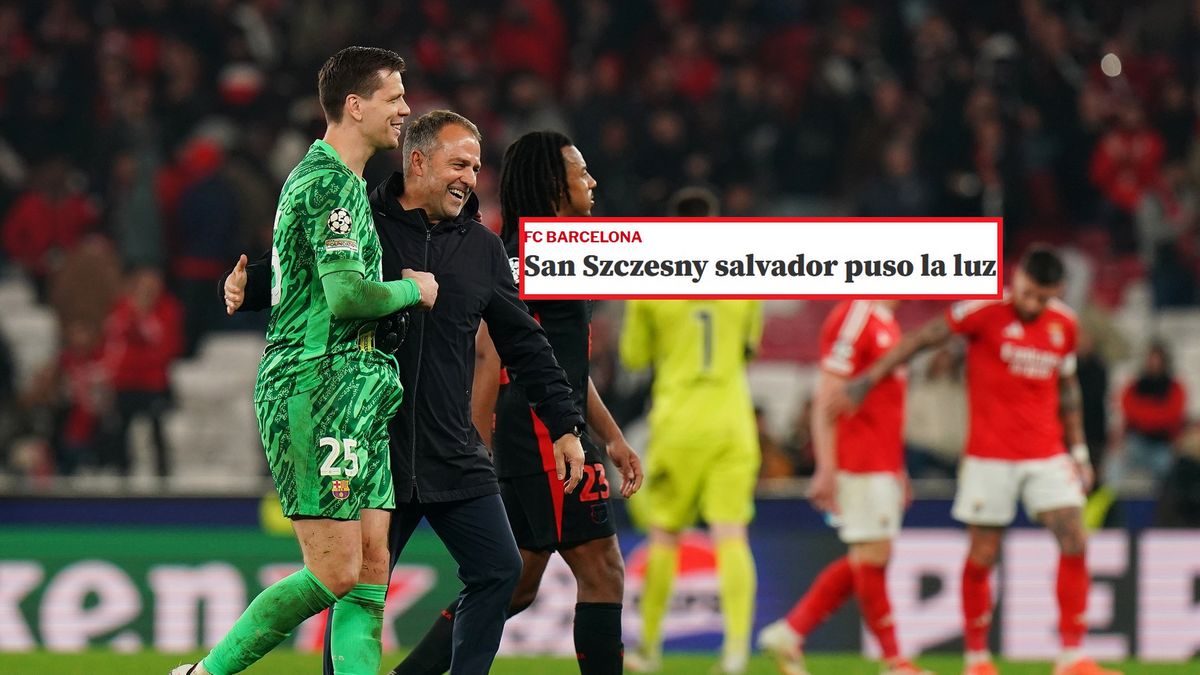 Getty Images / Gualter Fatia / Na zdjęciu: Wojciech Szczęsny i Hansi Flick, w ramce artykuł Mundo Deportivo.