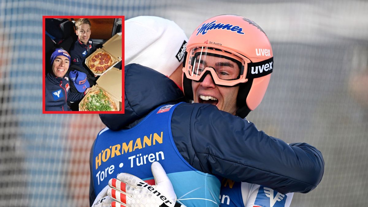 Getty Images / Daniel Kopatsch / Na zdjęciu: Stefan Kraft i Michael Hayboeck, w ramce ich świętowanie