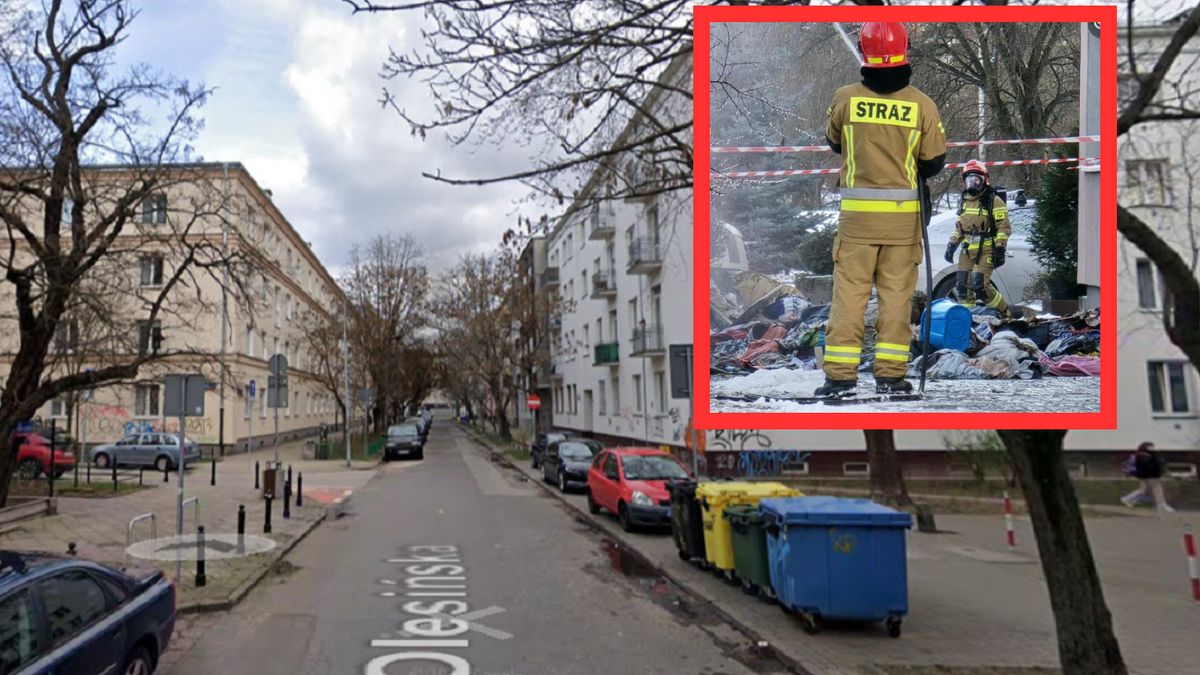 Pożar wybuchł w kamienicy przy ul. Olesińskiej w Warszawie