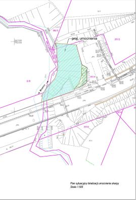 Plan sytuacyjny lokalizacji umocnienia skarpy 